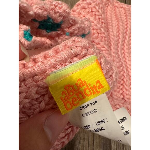 Agua Bendita Women's Knit Albany Java Pink Crop Top Size Small - Picture 4 of 9